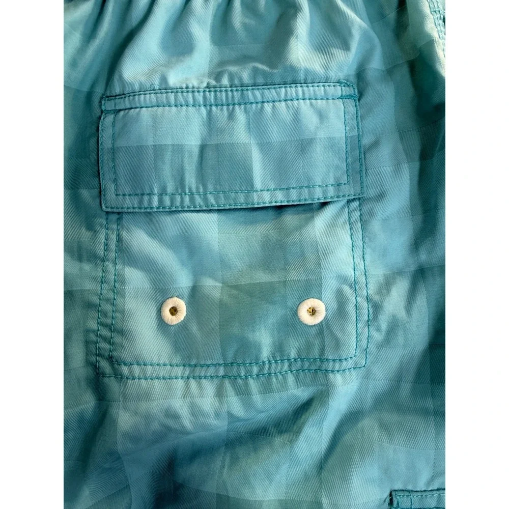 Tommy Bahama Mens Blue Tonal Checkered Cargo Swim Trunks Board Shorts Sz M